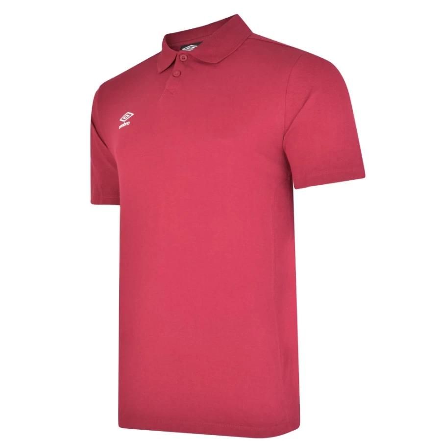 Umbro Kids Essential Polo Shirt - New Claret & White Junior Sport Top