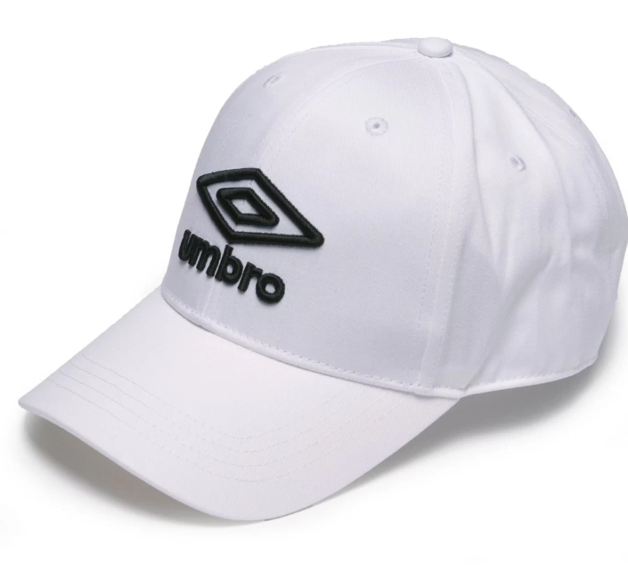 Umbro Men's White and Black Logo Cap