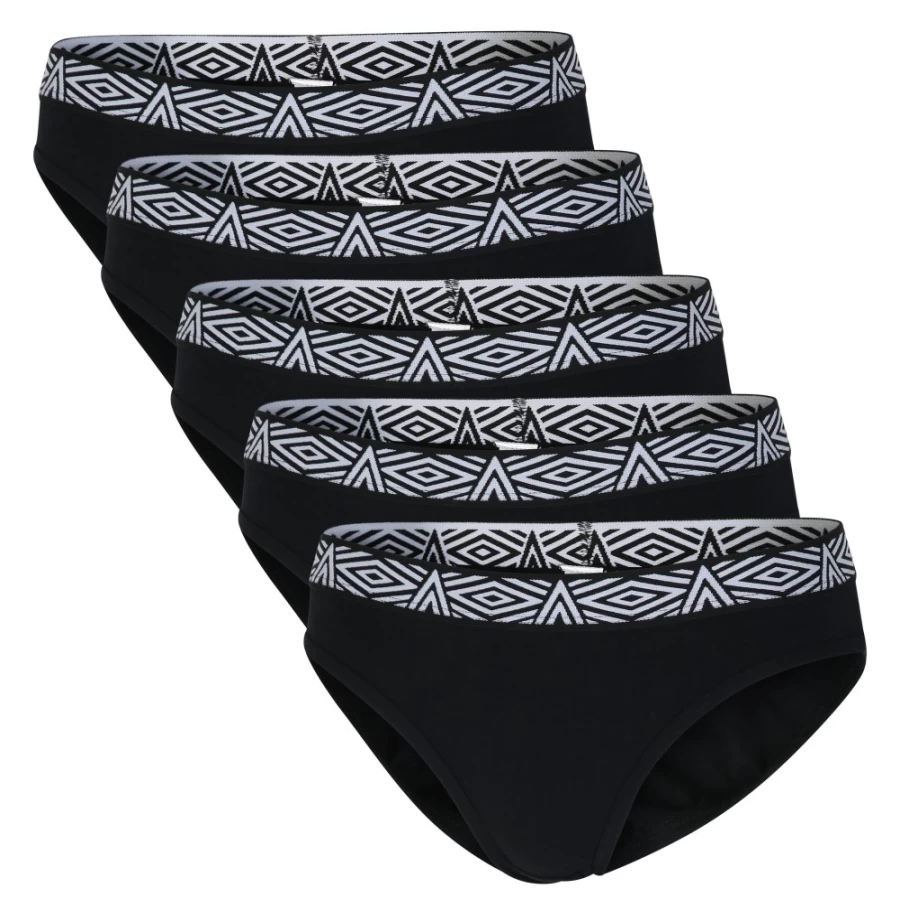 Umbro Women's Black Core Briefs 5-Pack - Comfortable Cotton Underwear