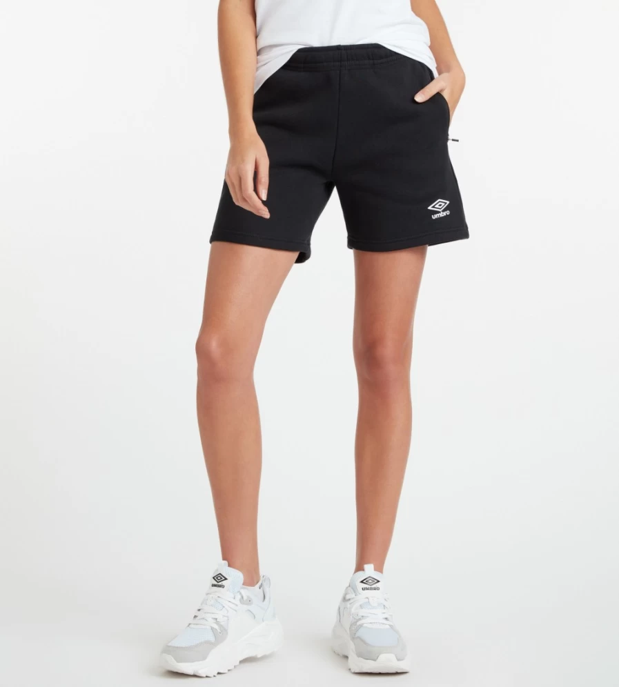 Umbro Women's Black & White Club Leisure Jogger Shorts for Comfort & Style
