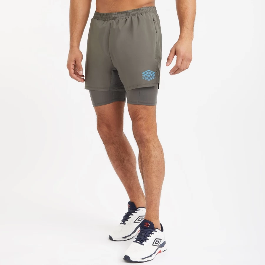 Umbro Men's Pro Training Elite Hybrid Shorts in Gunmetal - Performance Athletic Wear