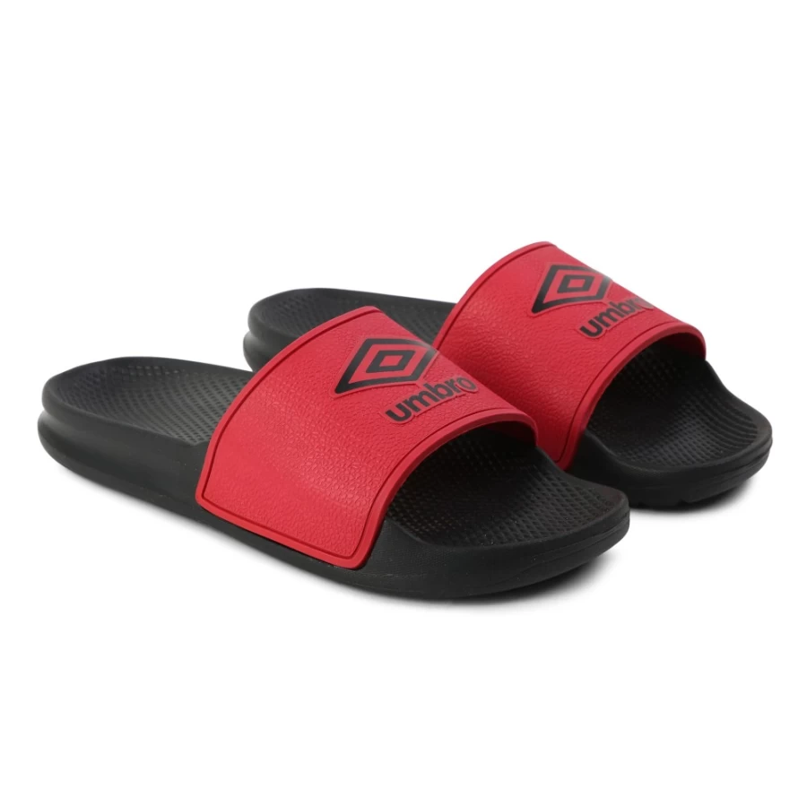 Umbro Men's Squadra Comfort Slides - Vermillion/Black Athletic Sandals