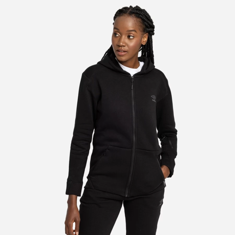 Umbro Women's Pro Fleece Elite Hooded Jacket - Black