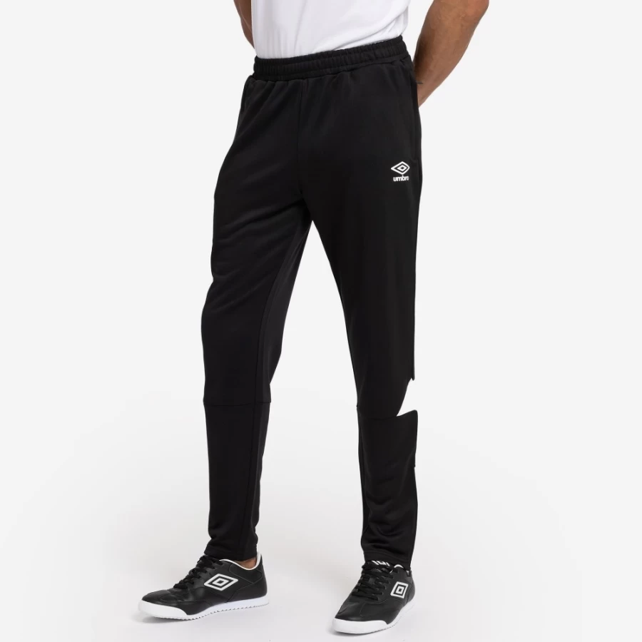 Umbro Men's Black & White Tapered Training Pants - Total Performance Fit