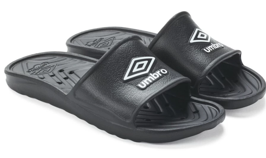 Umbro Men's Black & White Shower Slides - Comfortable Tt Shower Sandals