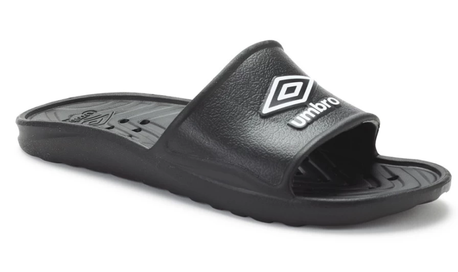 Umbro Men's Black & White Shower Slides - Comfortable Tt Shower Sandals
