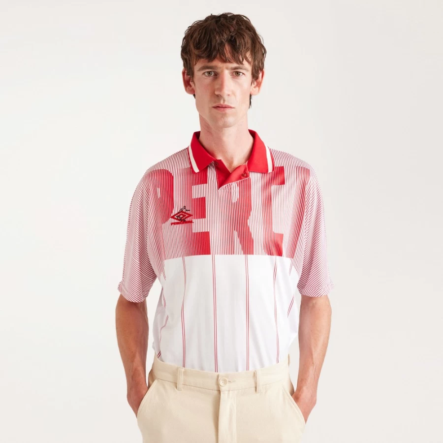Umbro Men's Retro Football Shirt - Classic Red Percival Design