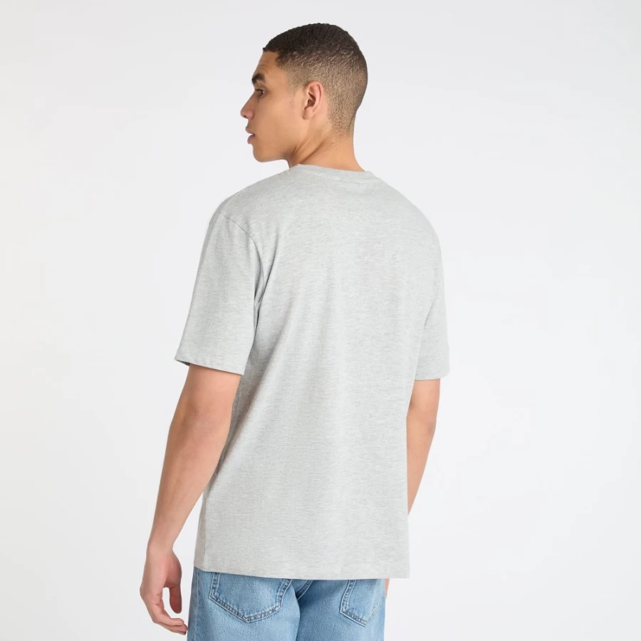 Umbro Men's Core Small Logo Tee - Grey Marl & Collegiate Blue Casual T-Shirt