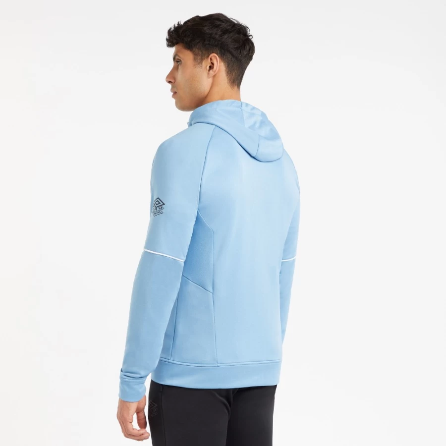 Umbro Men's Pro Training FZ Hoodie - Allure/Brilliant White Athletic Pullover