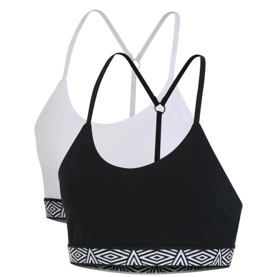 Umbro Women's 2-Pack Black & White Core Strappy Bra Tops