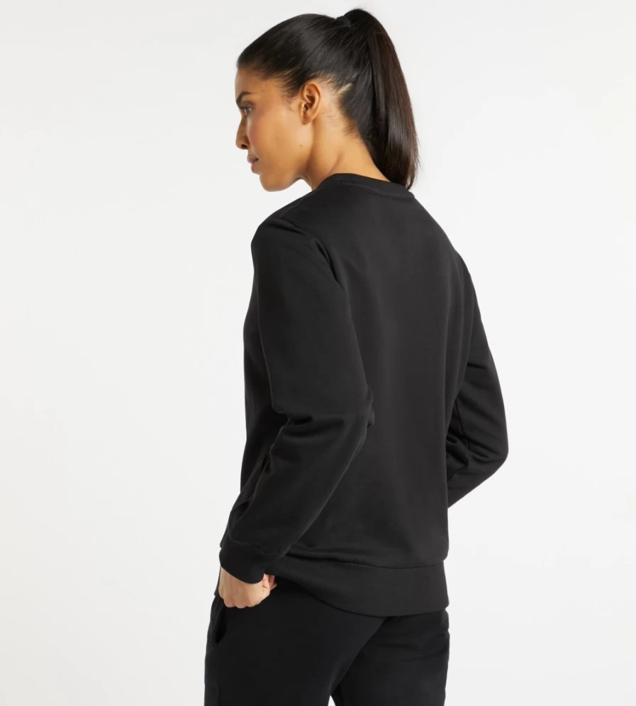 Umbro Women's Black Classico Crew Neck Sweatshirt - Comfortable Casual Pullover Top