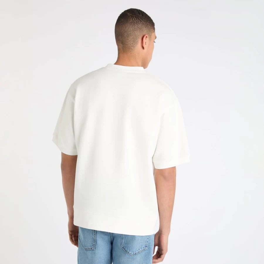 Umbro Men's Core Tee Sweat Shirt - Ecru & High Rise Casual Comfort Fit
