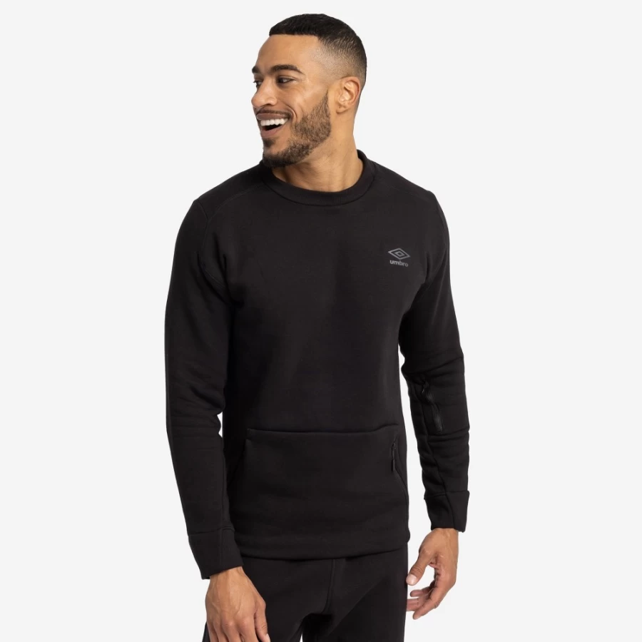 Umbro Men's Pro Fleece Elite Sweatshirt - Black Athletic Training Top