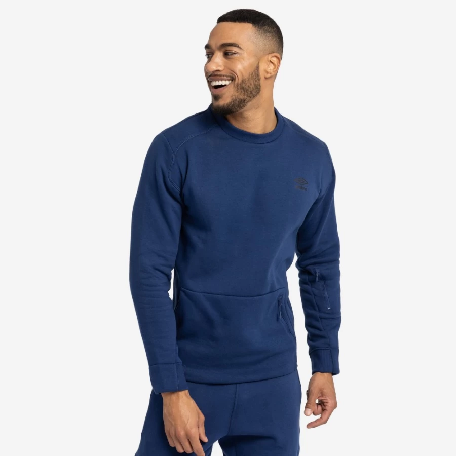 Umbro Men's Pro Fleece Elite Sweatshirt in Tw Navy - Premium Athletic Fleece Top