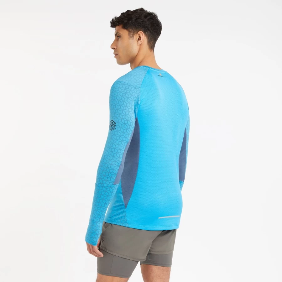 Umbro Men's Pro Training Elite LS Running Top - Malibu Blue & Bering Sea