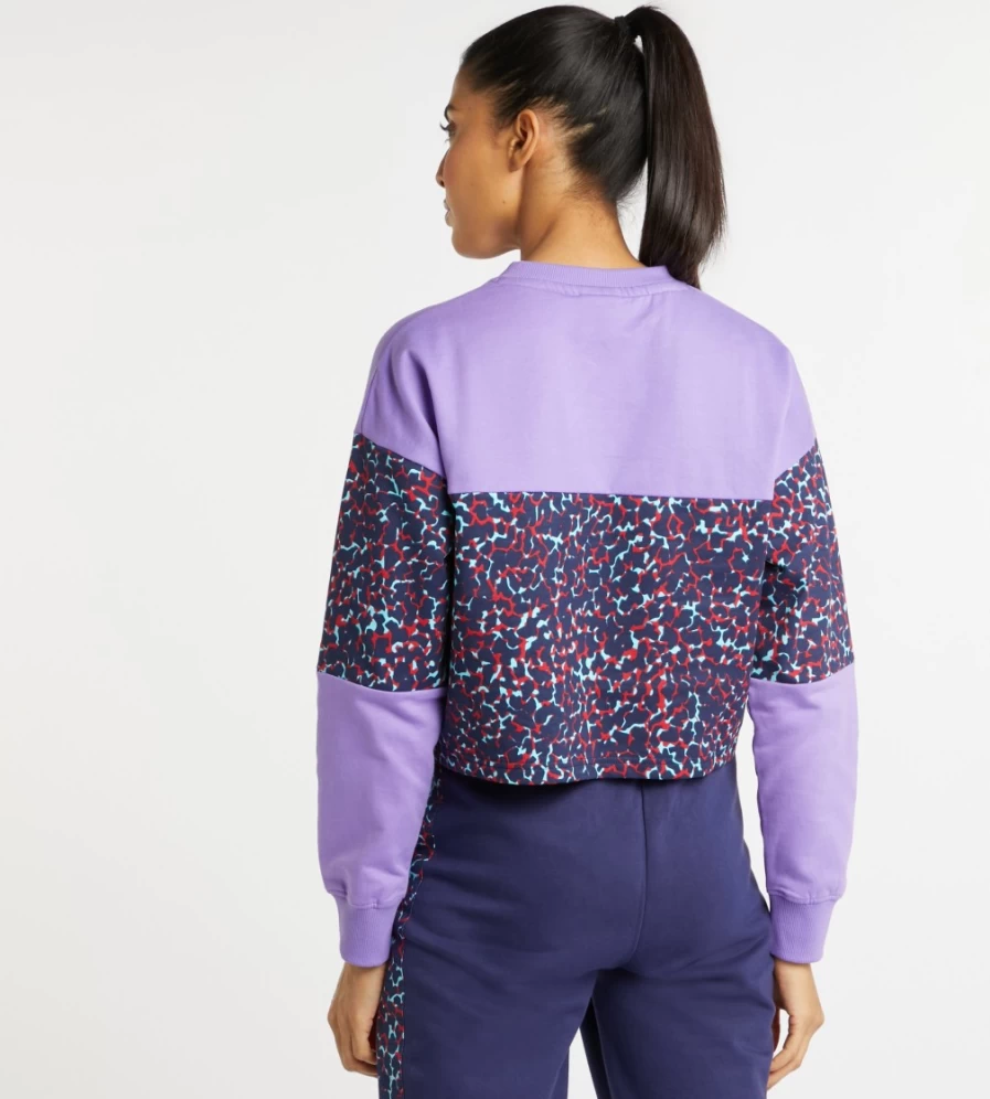Umbro Women's Rhian Crew Neck Sweatshirt in Purple Haze & Multi Colors