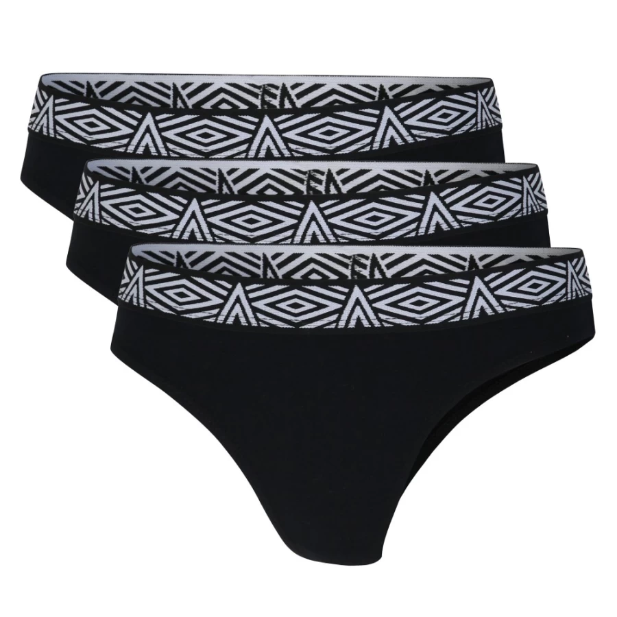 Umbro Women's Black Core Thongs 3-Pack - Comfortable Underwear