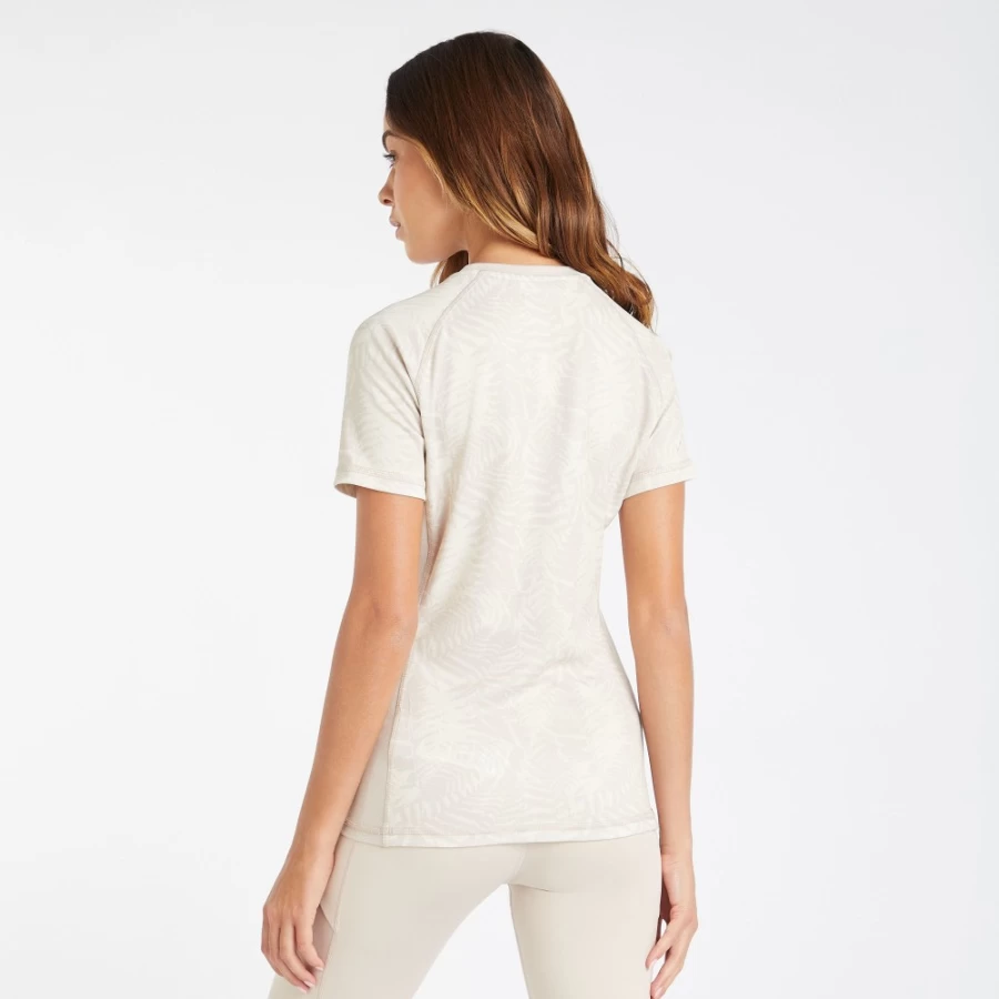 Umbro Women's Pro Training Printed Poly Tee - Silver Gray / Birch Athletic Top
