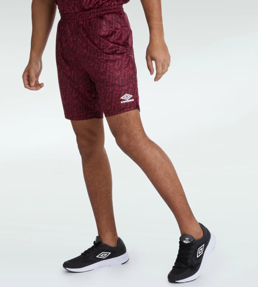Umbro Men's New Claret/White Graffiti Print Shorts