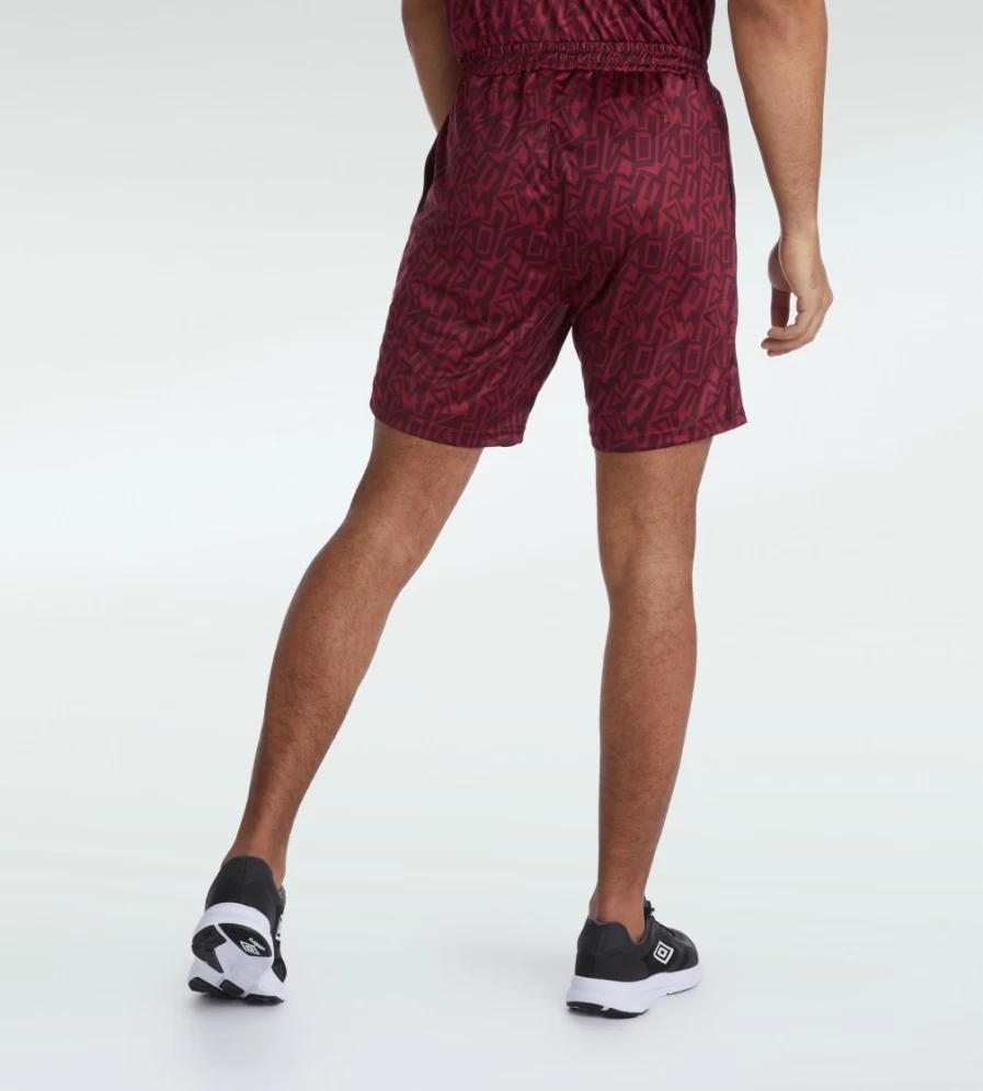 Umbro Men's New Claret/White Graffiti Print Shorts