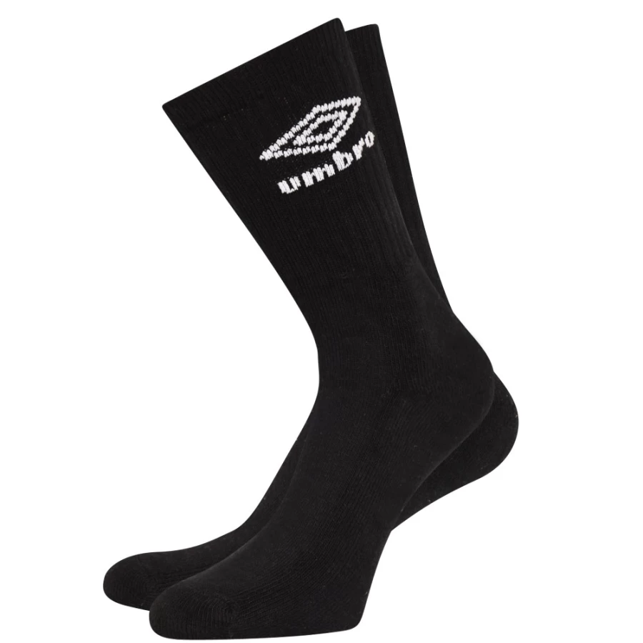 Umbro Men's Sports Socks 3 Pack - Black & White Athletic Crew Socks