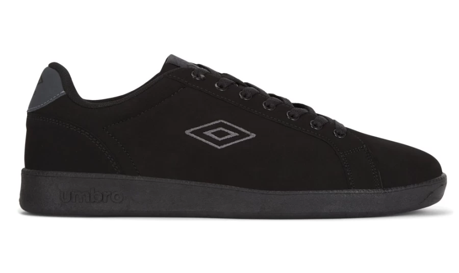 Umbro Men's Classic Cup Perf Trainers in Black & Grey - Retro Football Shoes