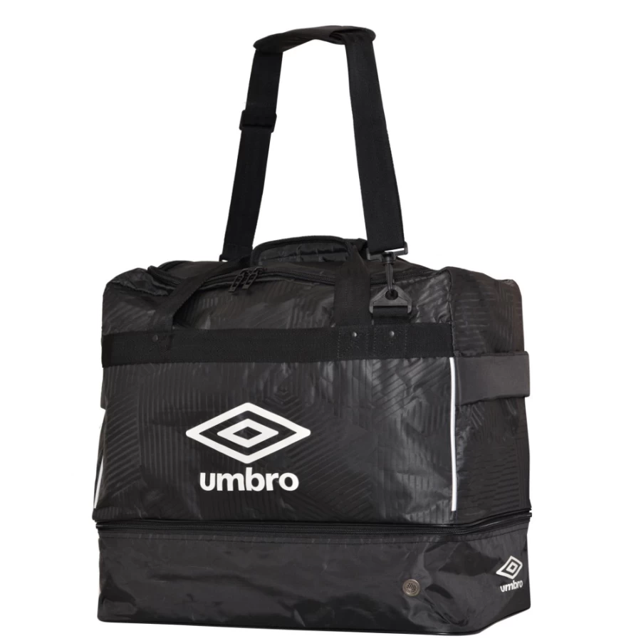 Umbro Men's Black & White Maxium Holdall Duffle Bag for Sports & Travel