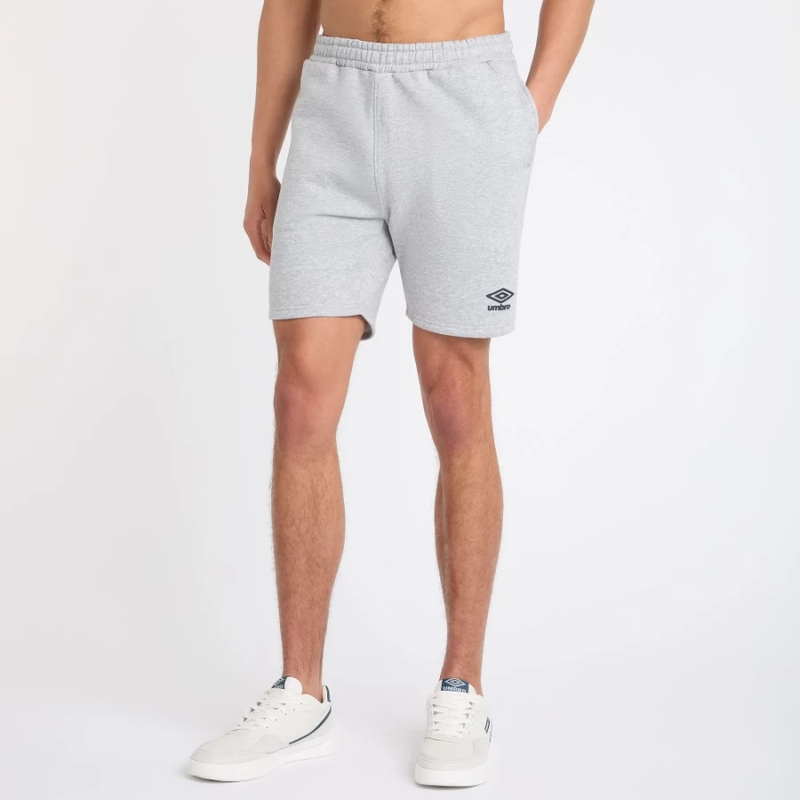 Umbro Men's Core Jog Shorts - Grey Marl & Collegiate Blue Athletic Running Shorts