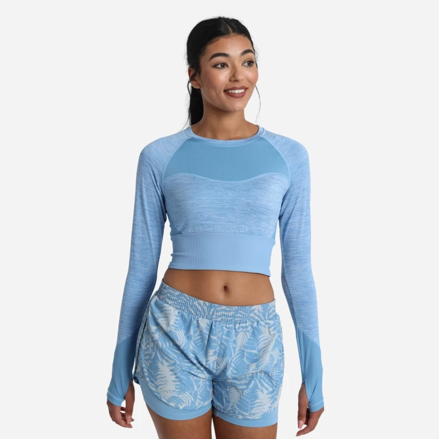 Umbro Women's Allure Marl Pro Training Long Sleeve Crop Top