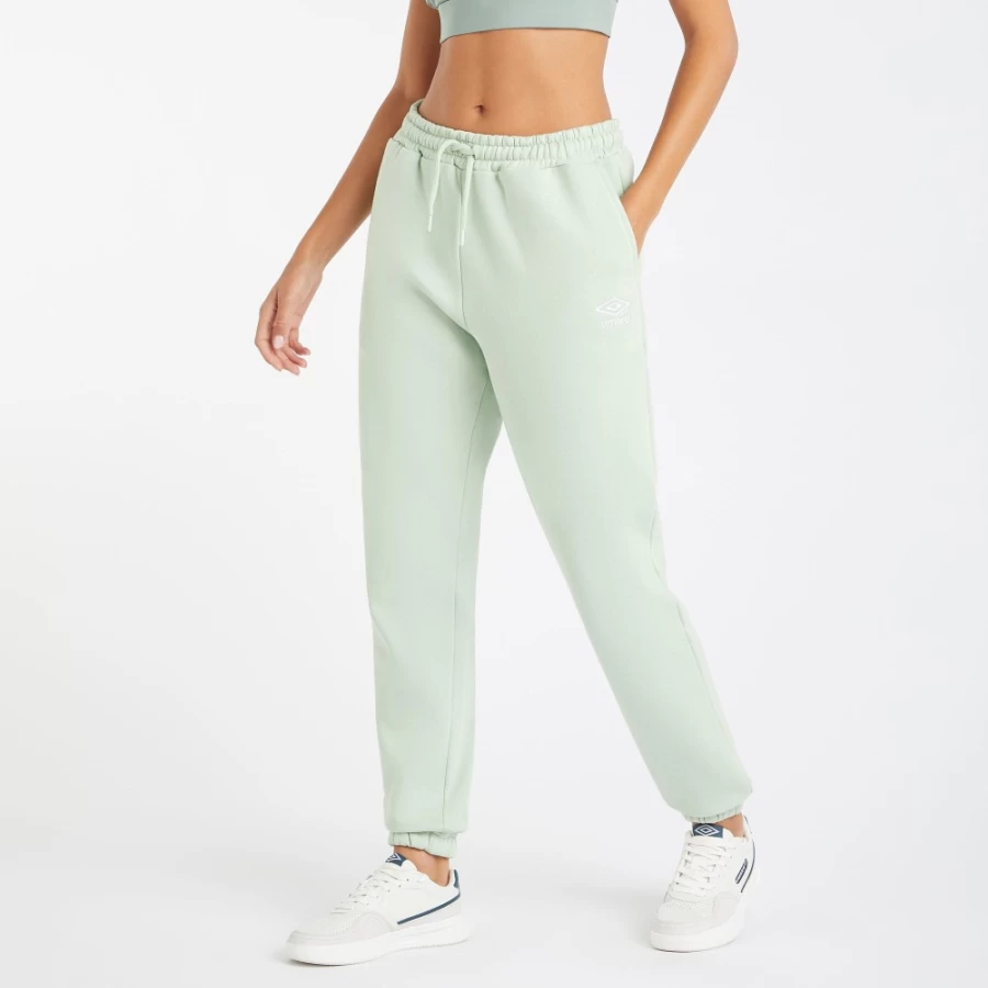 Umbro Women's Core Sweatpants in Subtle Green & White - Comfortable Athletic Joggers