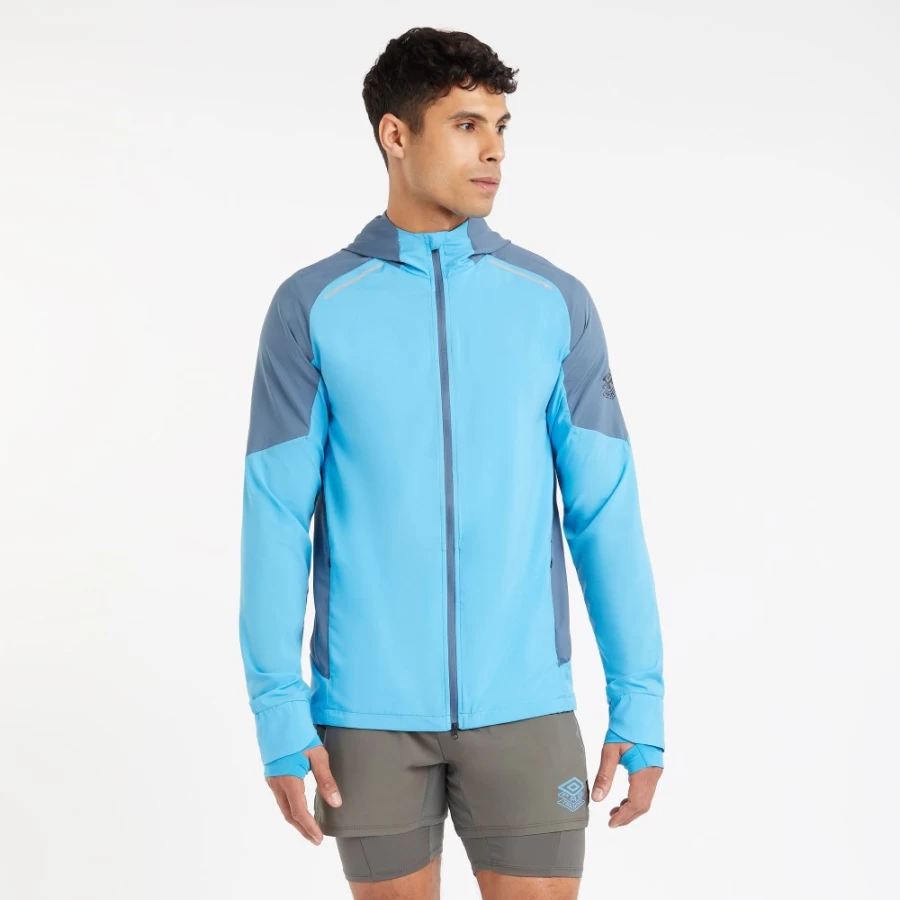 Umbro Men's Pro Training Elite Lightweight Jacket in Malibu Blue & Bering Sea