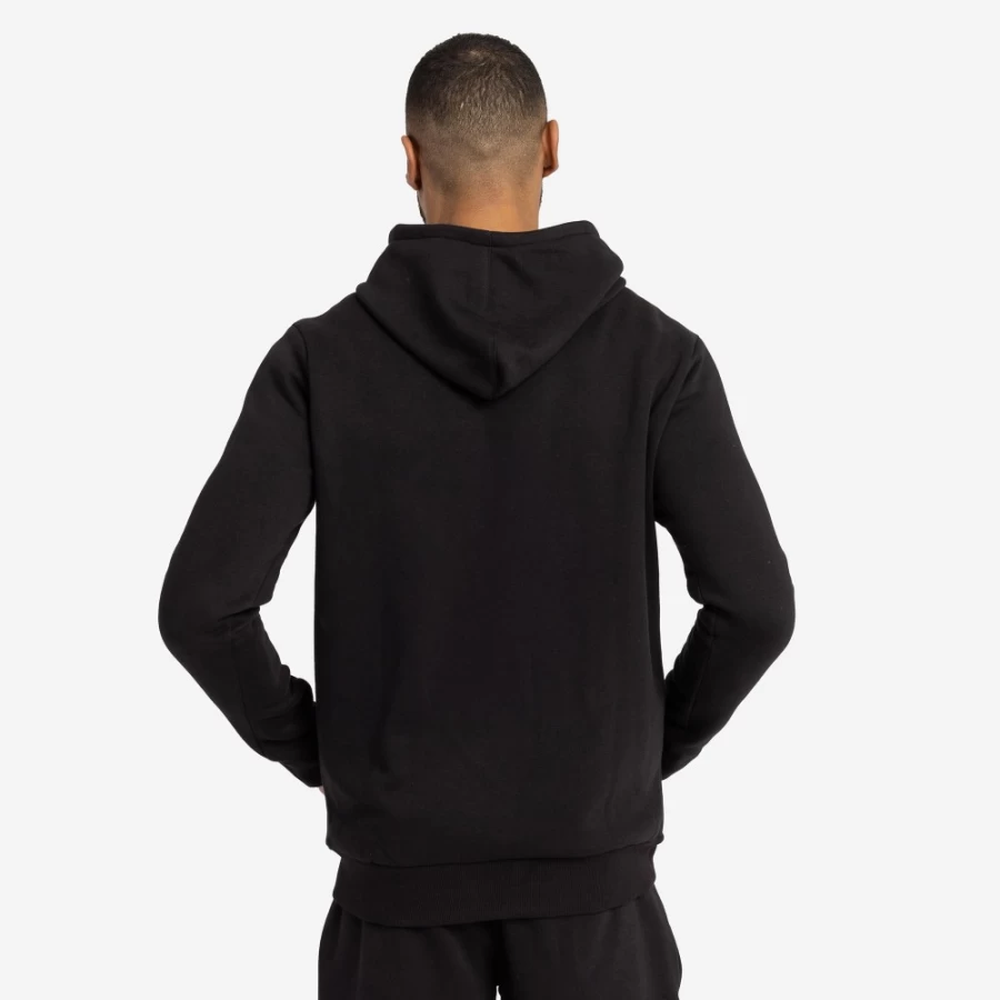 Umbro Men's Pro Fleece Elite Black Hooded Jacket - Warm & Comfortable Fleece Pullover