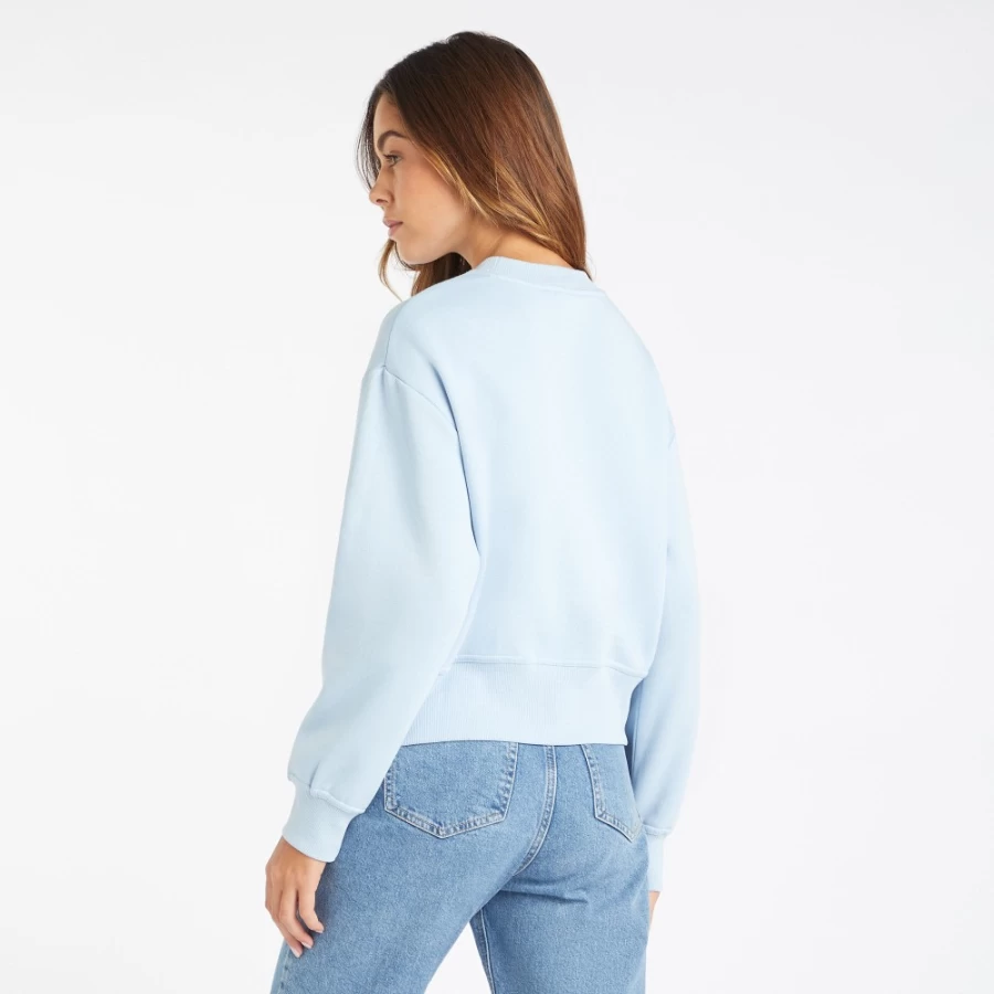 Umbro Women's Core Boxy Sweatshirt - Angel Falls & Blazing Orange Pullover