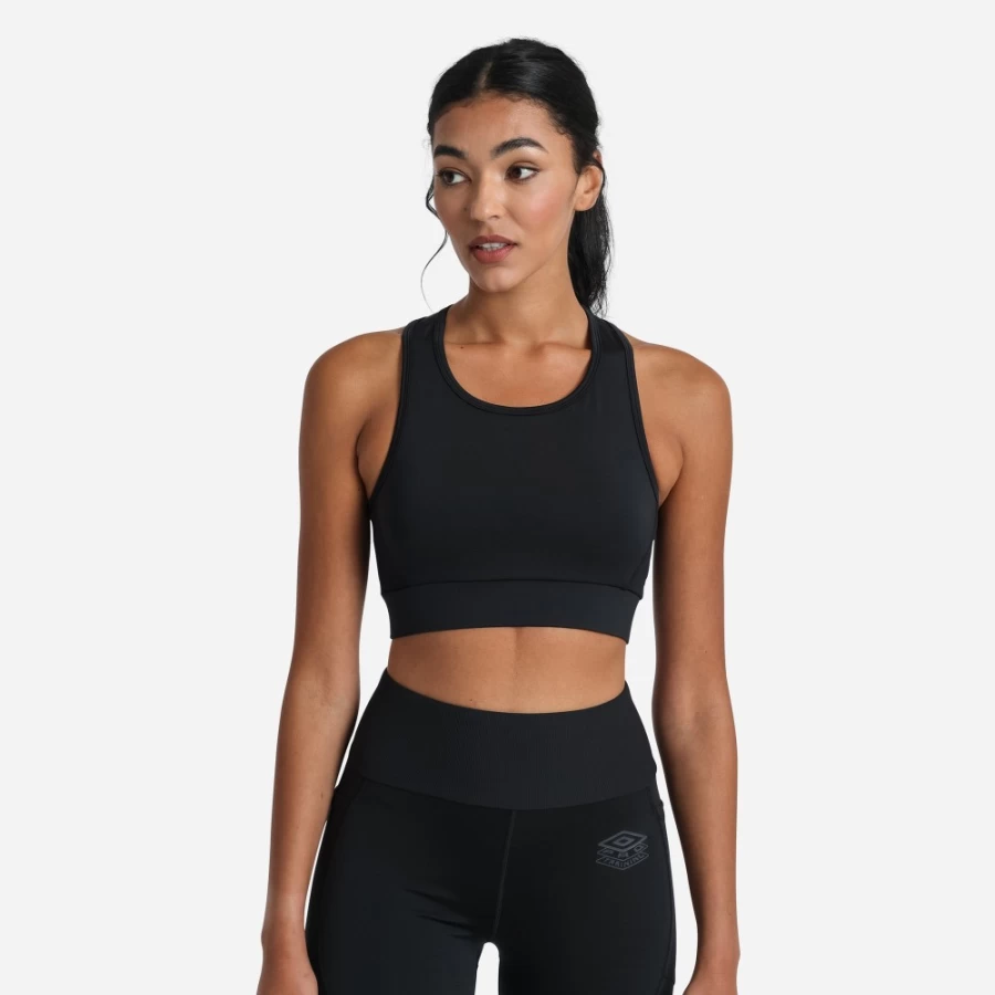Umbro Women's Pro Training Sports Bra - High Support Workout Bra in Black