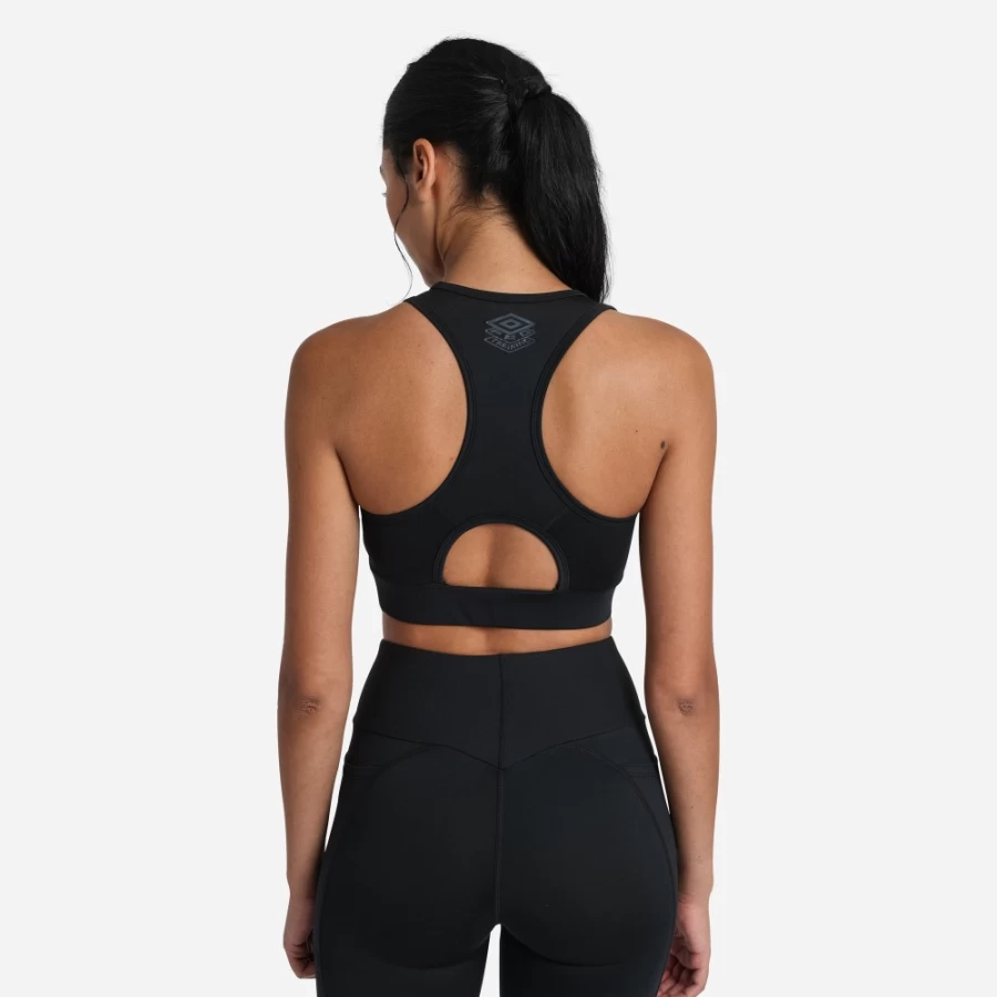 Umbro Women's Pro Training Sports Bra - High Support Workout Bra in Black