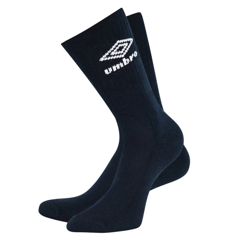 Umbro Men's Navy/White Sports Socks 3-Pack – Breathable Athletic Socks for Running & Training