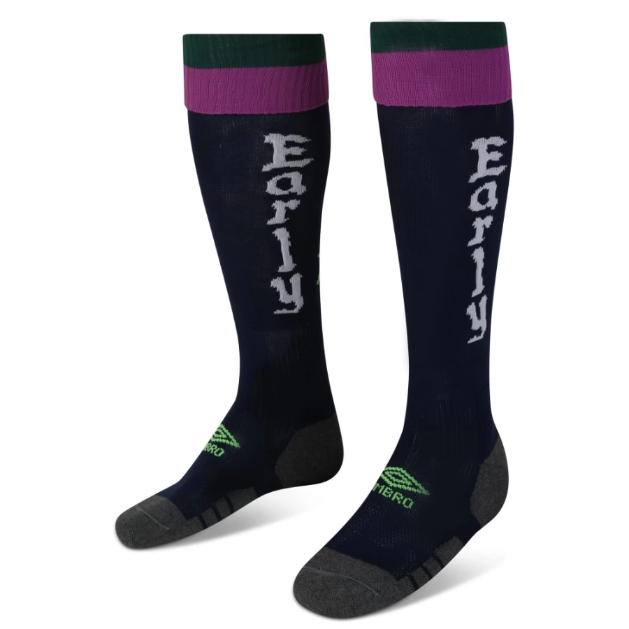 Umbro Men's Aries Rugby Sport Socks - Navy & Green Rugby Gripper Socks for Training & Matches