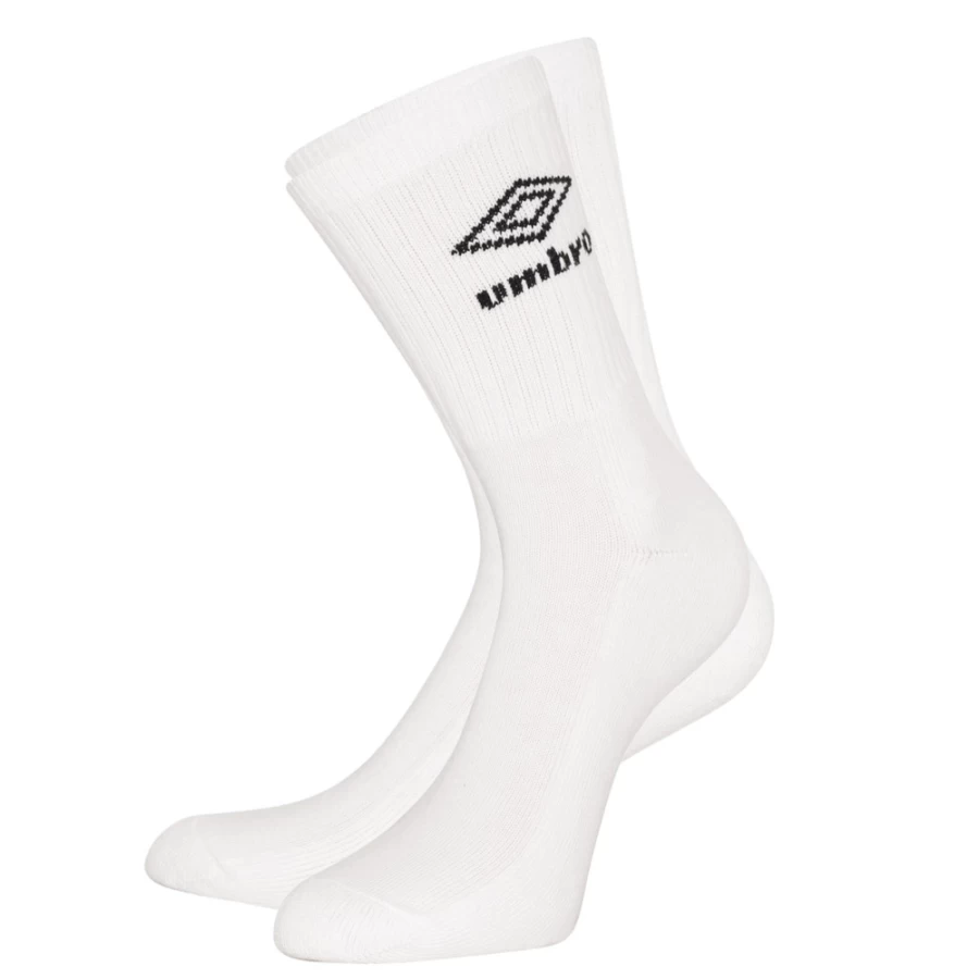 Umbro Kids' Sports Socks 3-Pack - White & Black Athletic Socks for Junior Boys & Girls