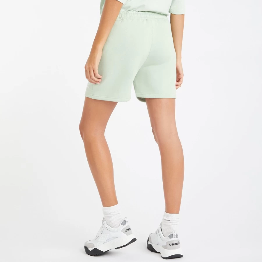 Umbro Women's Core Sweat Shorts - Subtle Green & White Athletic Shorts for Training & Comfort