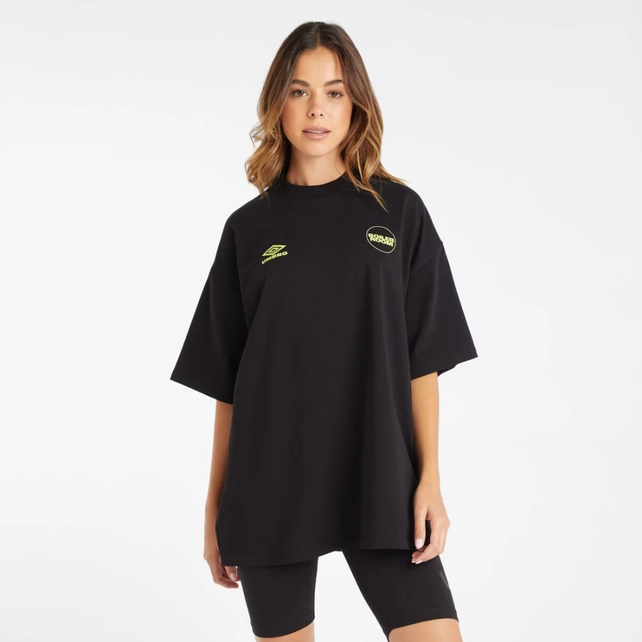 Umbro Men's Black Boiler Room Graphic Tee - Official Logo Streetwear T-Shirt