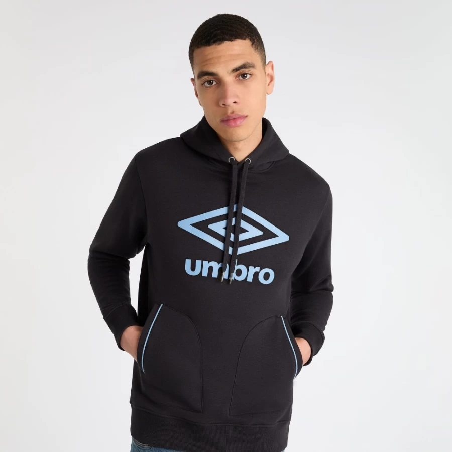 Umbro Men's Core Hooded Sweatshirt - Black Allure Pullover Hoodie