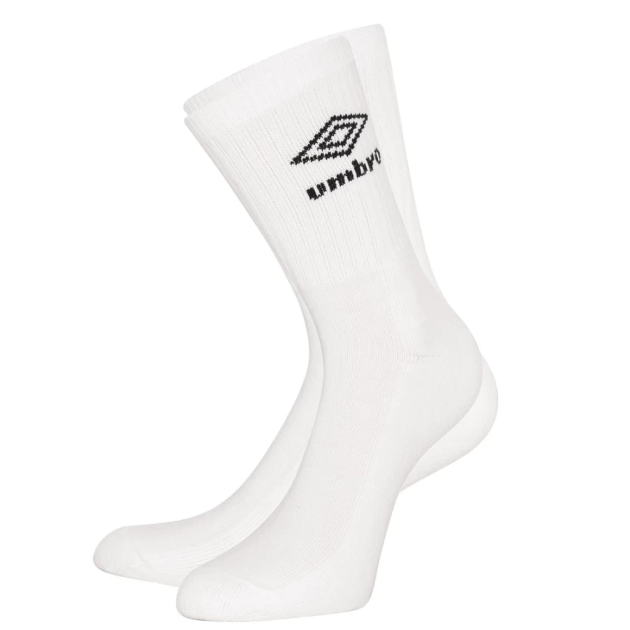 Umbro Men's Sports Socks 3 Pack - White & Black Athletic Crew Socks for Running & Training