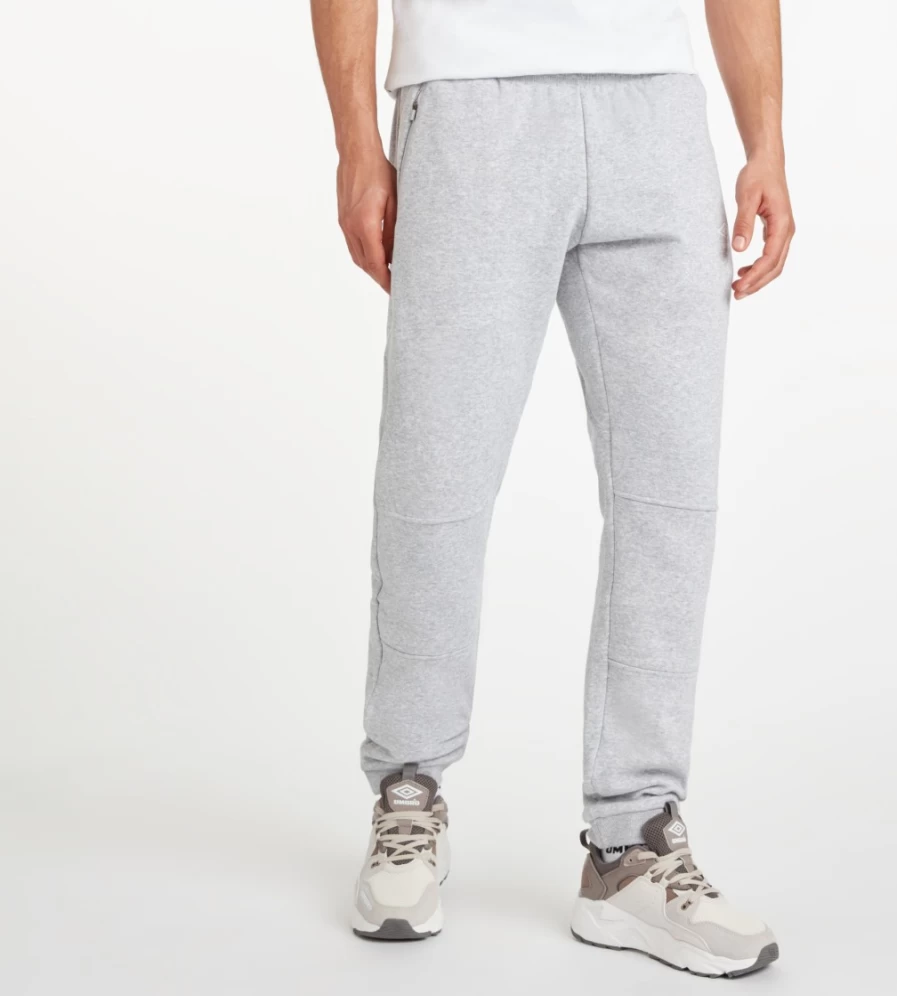 Umbro Men's Club Leisure Jogpant - Grey Marl/White Athletic Pants