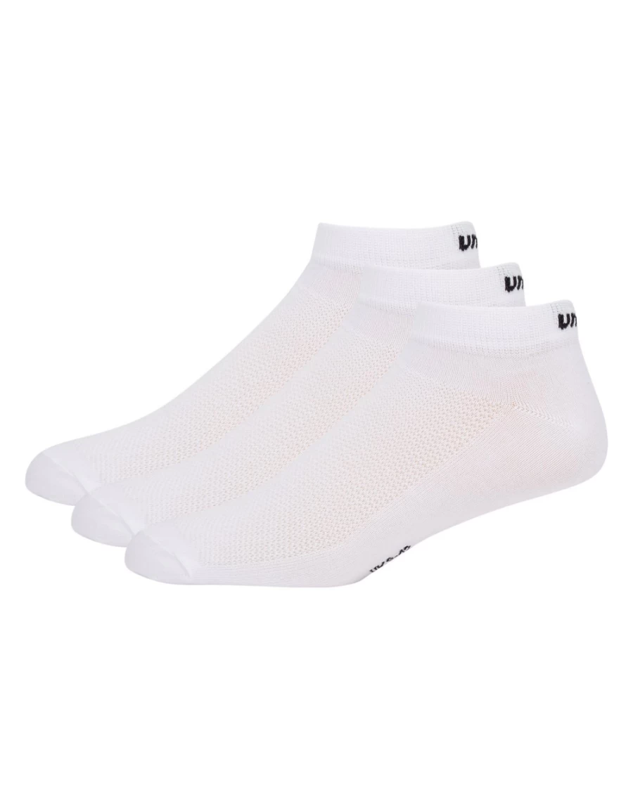 Umbro Men's 3 Pack Trainer Socks - White & Black Athletic Crew Socks for Sports & Casual Wear