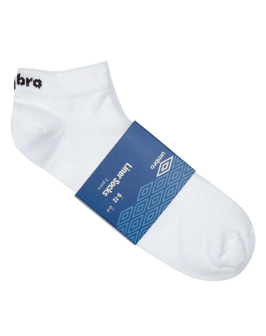 Umbro Men's 3 Pack Trainer Socks - White & Black Athletic Crew Socks for Sports & Casual Wear