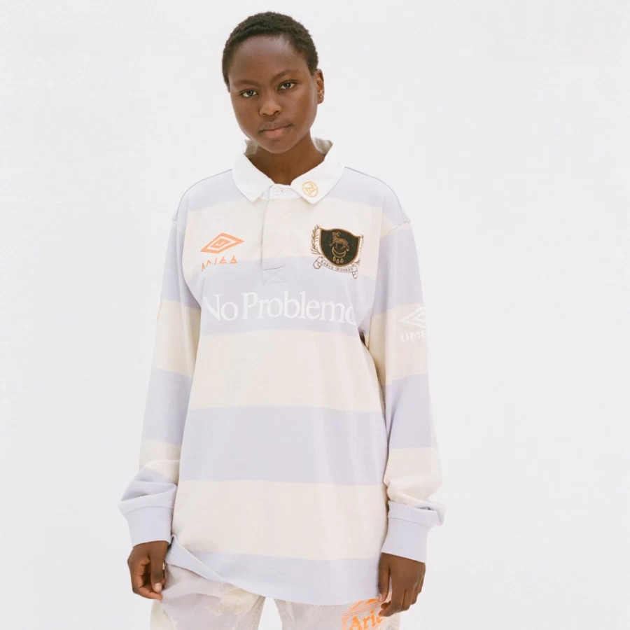 Umbro Men's Aries Rugby Shirt - Lilac, Cream & White Screenprinted Jersey