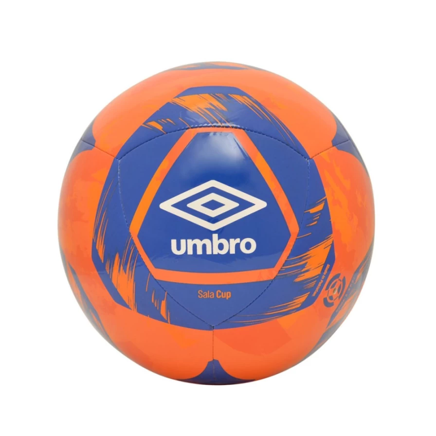 Umbro Men's Sala Cup Soccer Cleats in Carrot, White & Victoria Blue