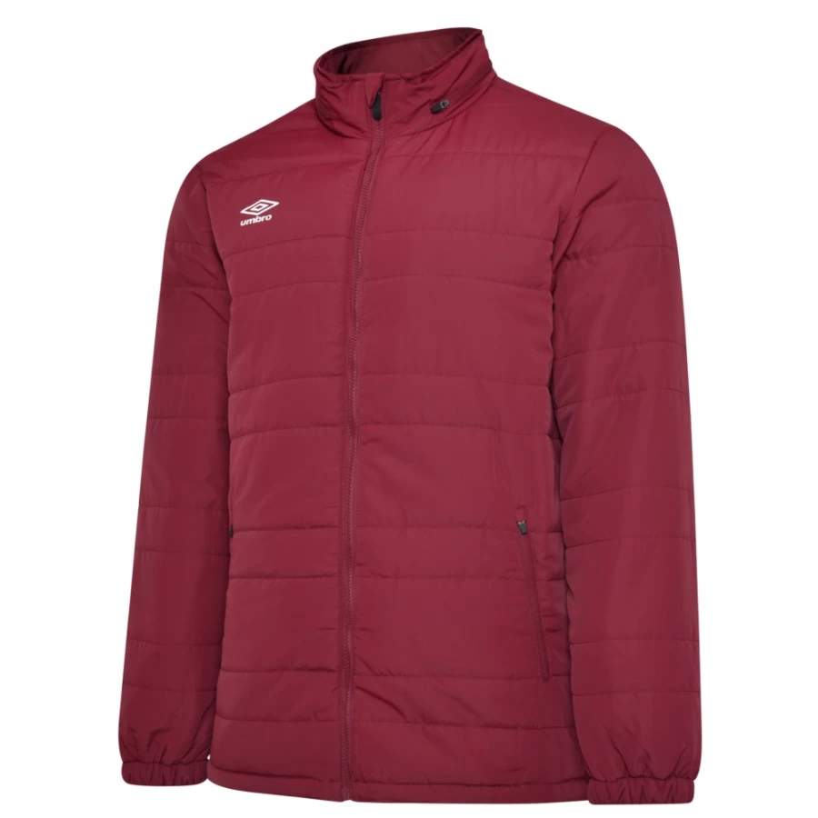 Umbro Kids Club Essential Bench Jacket in New Claret - Junior Sportswear