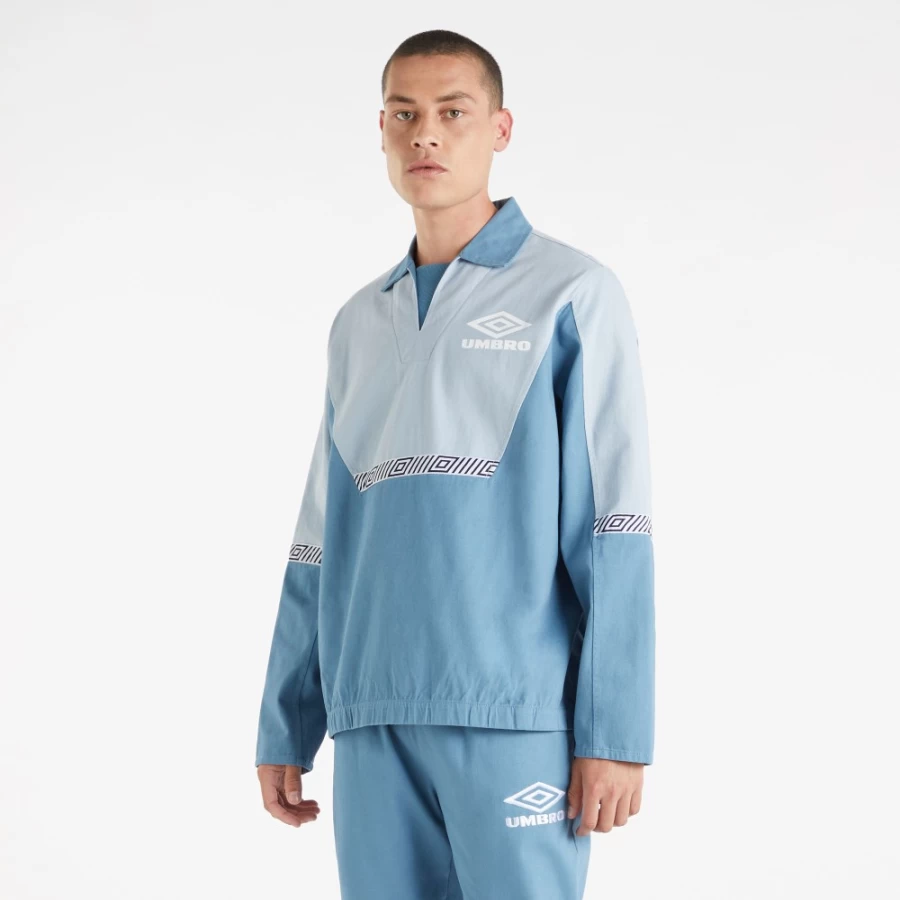 Umbro Men's Sky Blue Drill Training Top - Football Soccer Practice Jersey