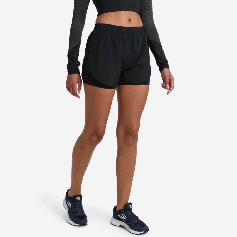 Umbro Women's Black Pro Training Printed Hybrid Shorts